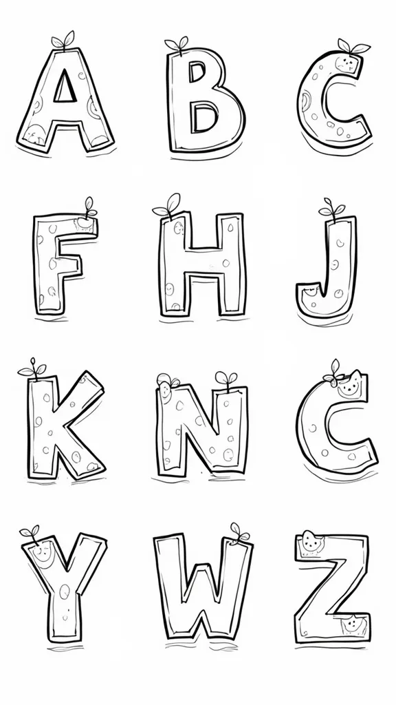 cute alphabet coloring pages